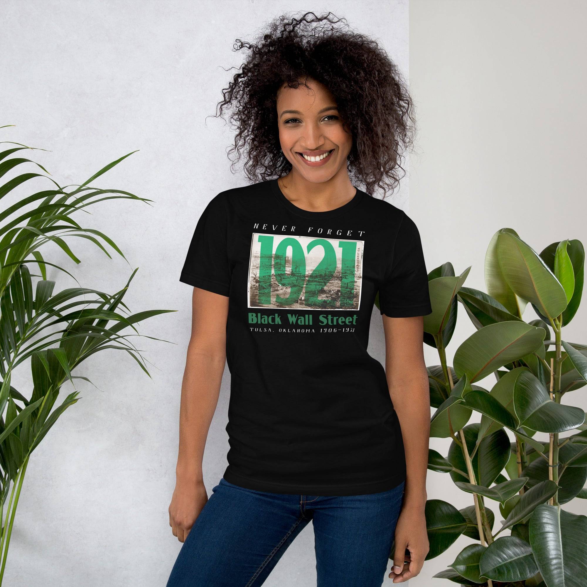 1921 Black Wall Street Green Unisex T-shirt - Image 4