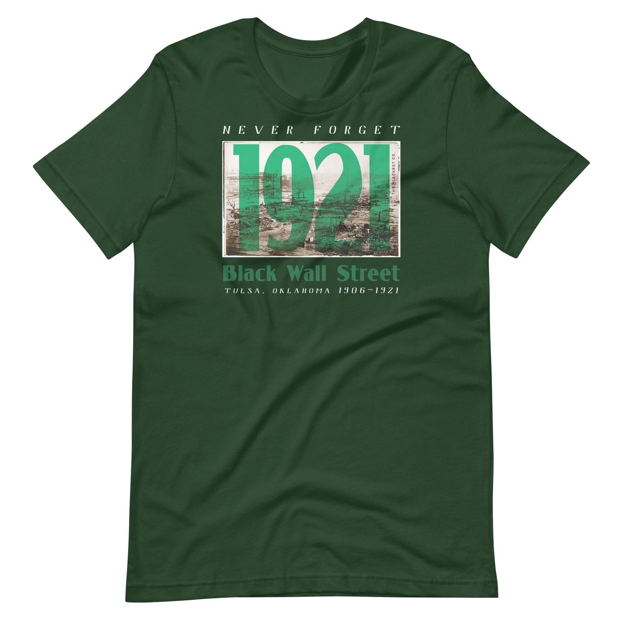 1921 Black Wall Street Green Unisex T-shirt - Image 7