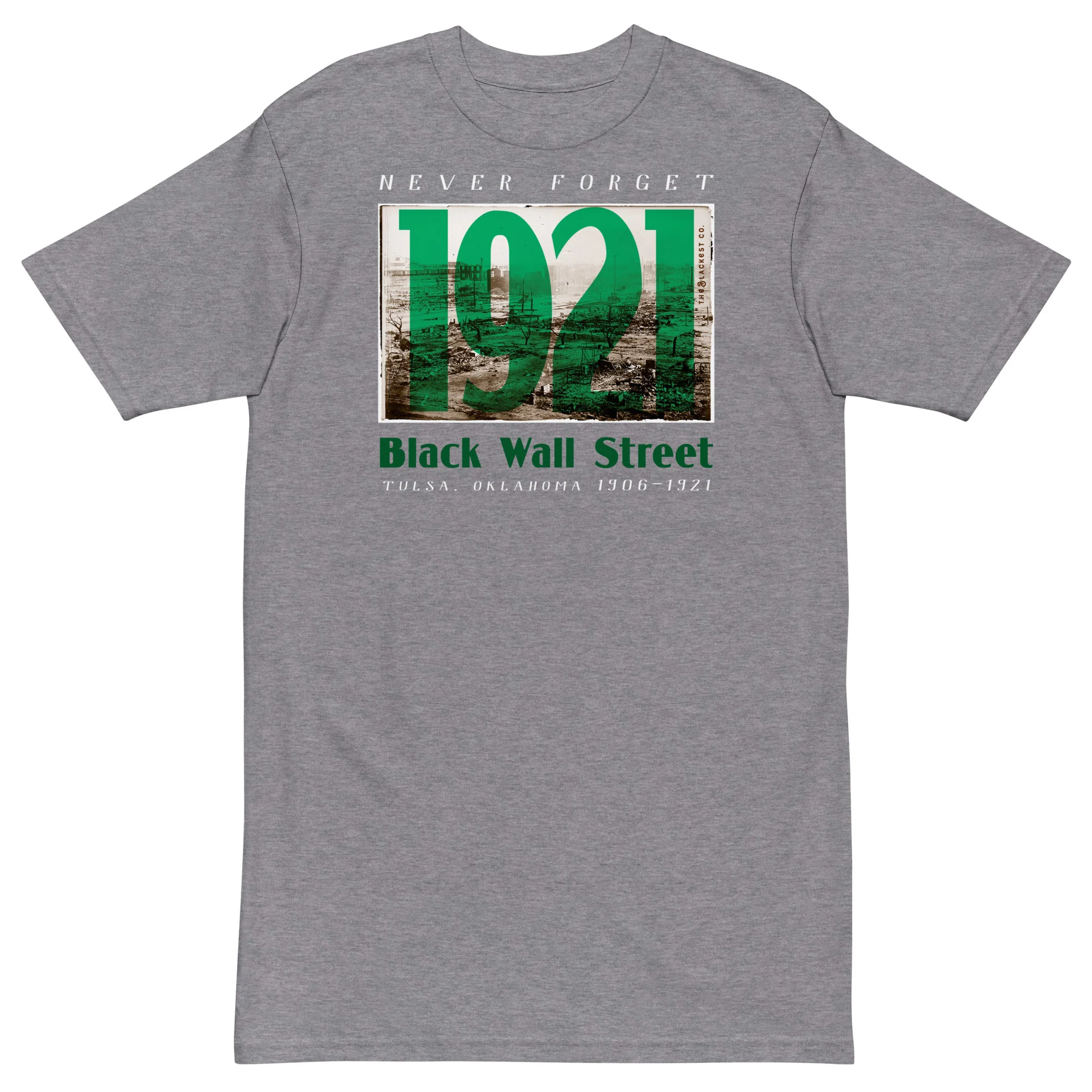 1921 Black Wall Street Mens Premium Heavyweight Tee - Image 4