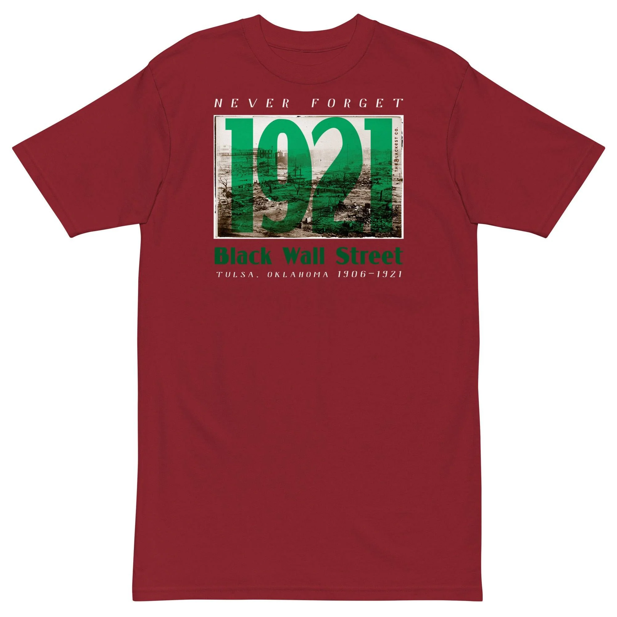 1921 Black Wall Street Mens Premium Heavyweight Tee - Image 5
