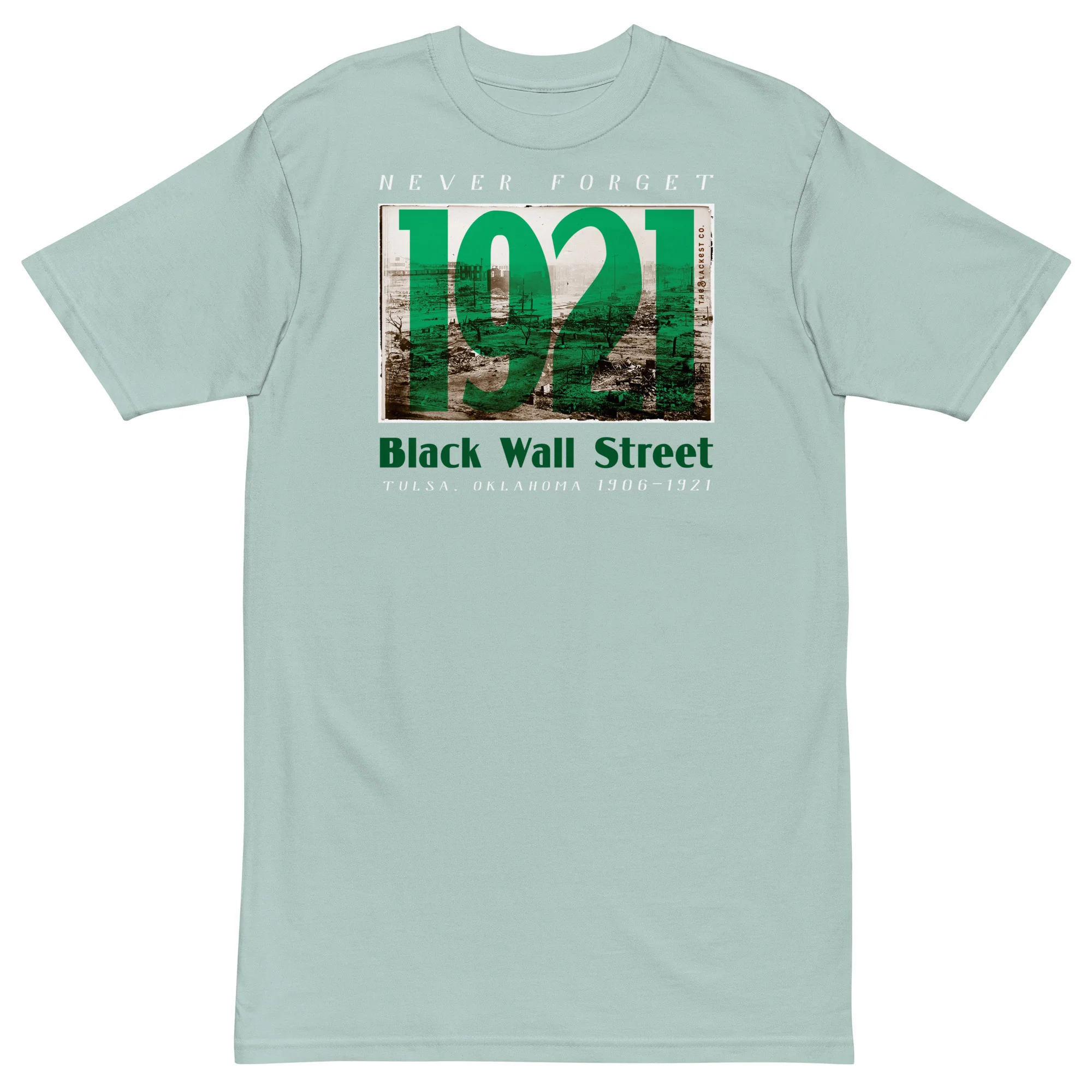1921 Black Wall Street Mens Premium Heavyweight Tee - Image 6