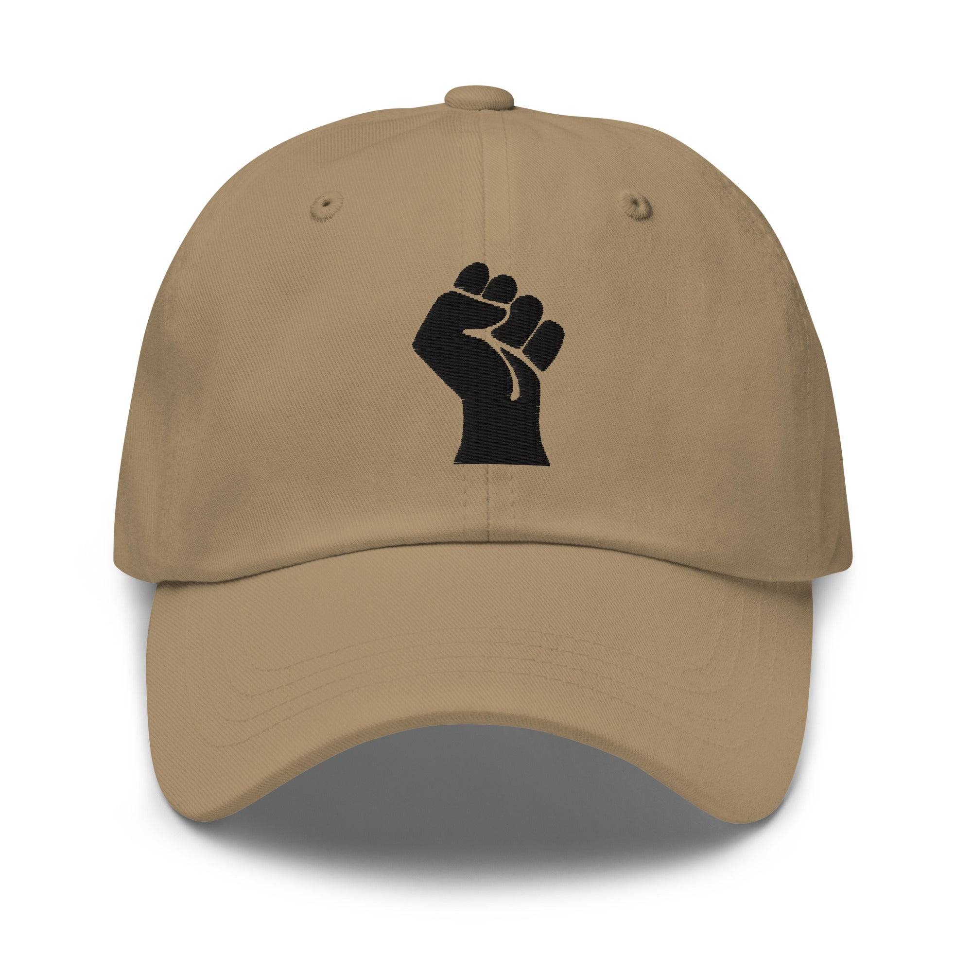 Black On Black Power Fist Embroidered Baseball Cap - Image 10