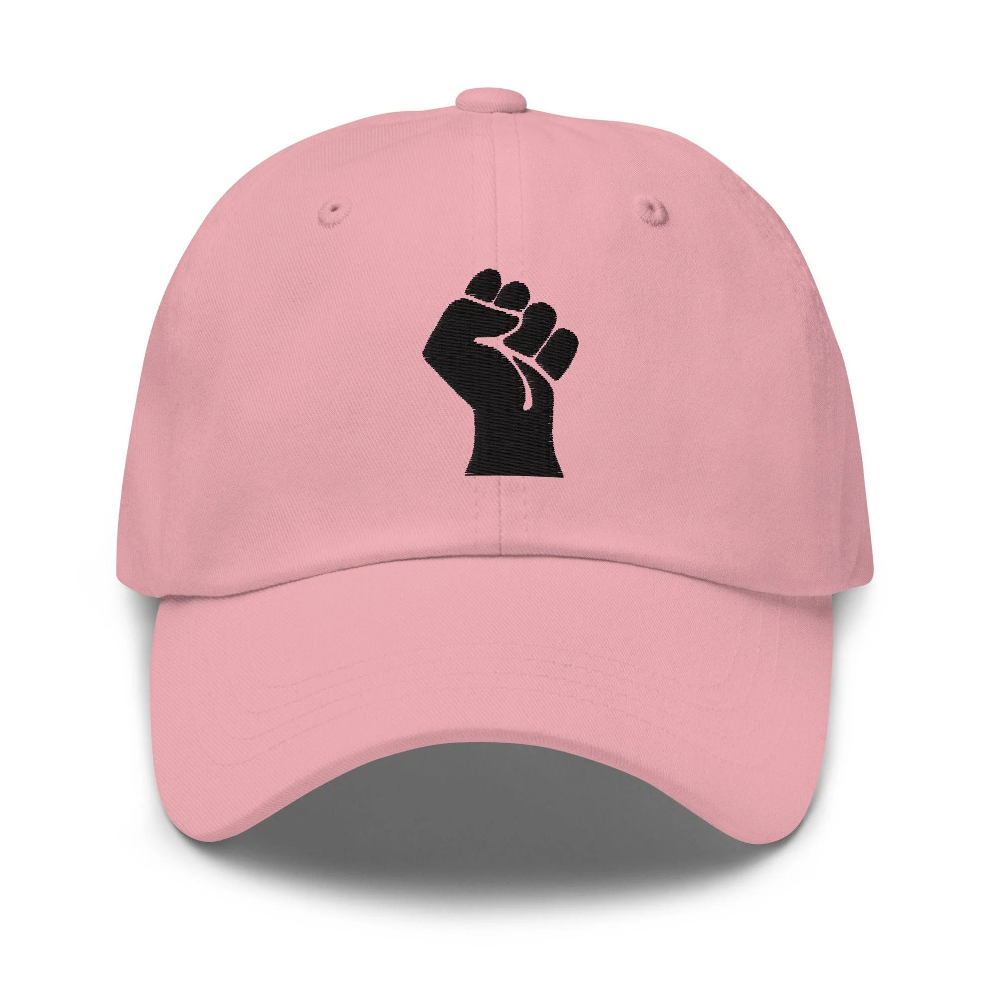 Black On Black Power Fist Embroidered Baseball Cap - Image 12