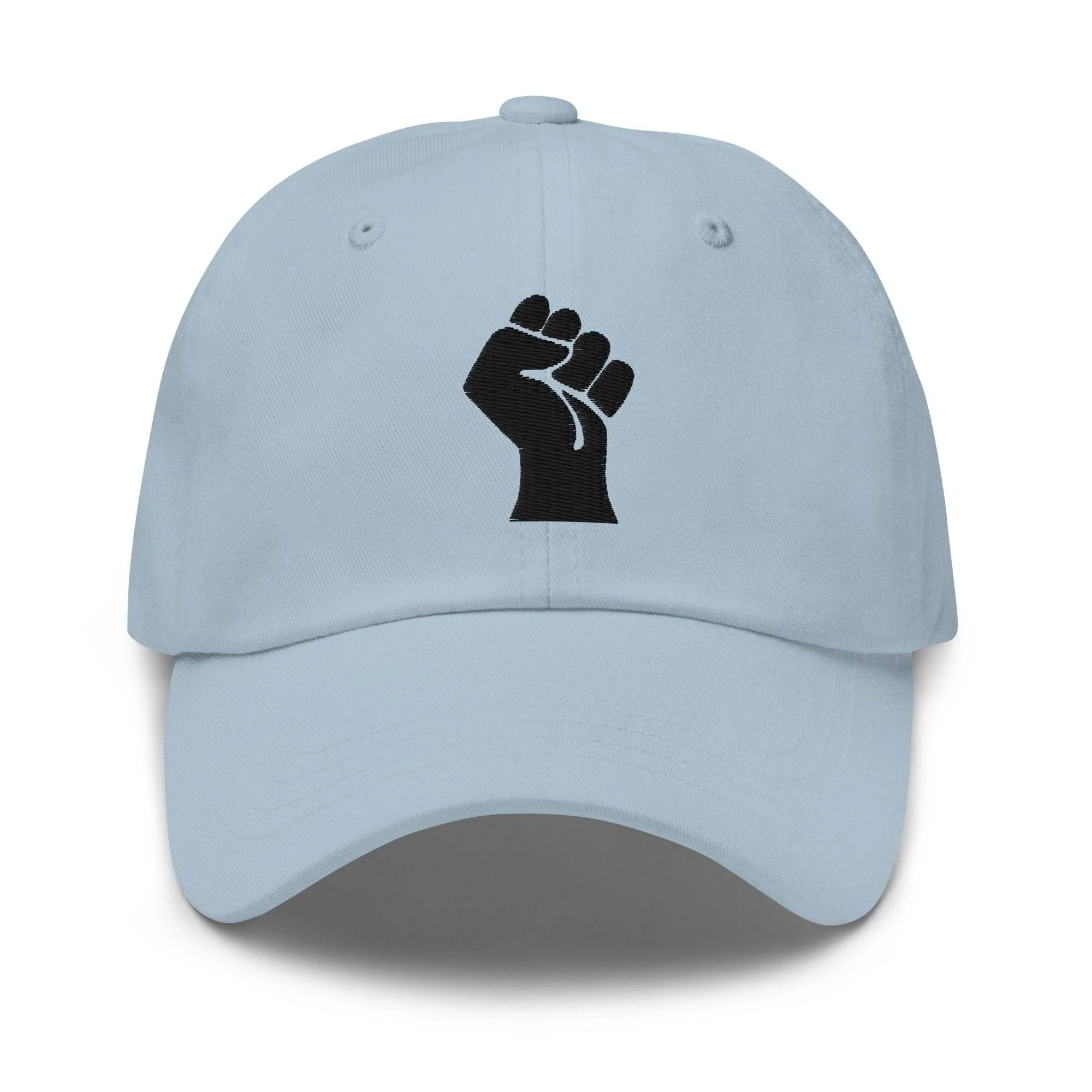 Black On Black Power Fist Embroidered Baseball Cap - Image 13