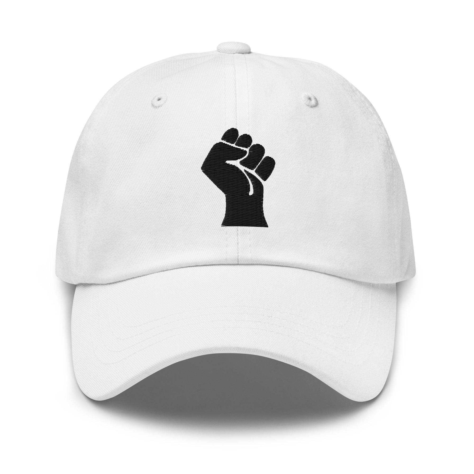 Black On Black Power Fist Embroidered Baseball Cap - Image 14