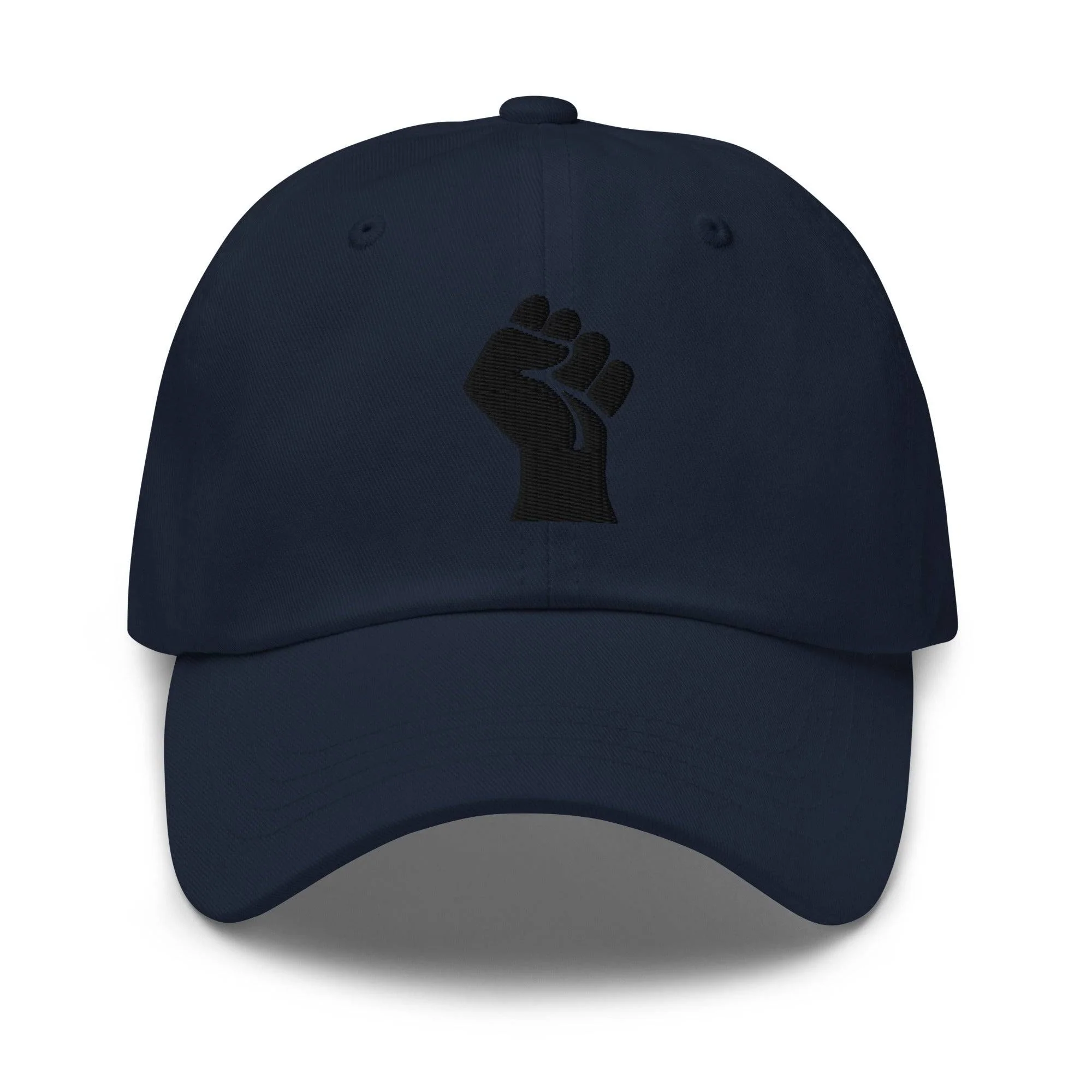 Black On Black Power Fist Embroidered Baseball Cap - Image 7