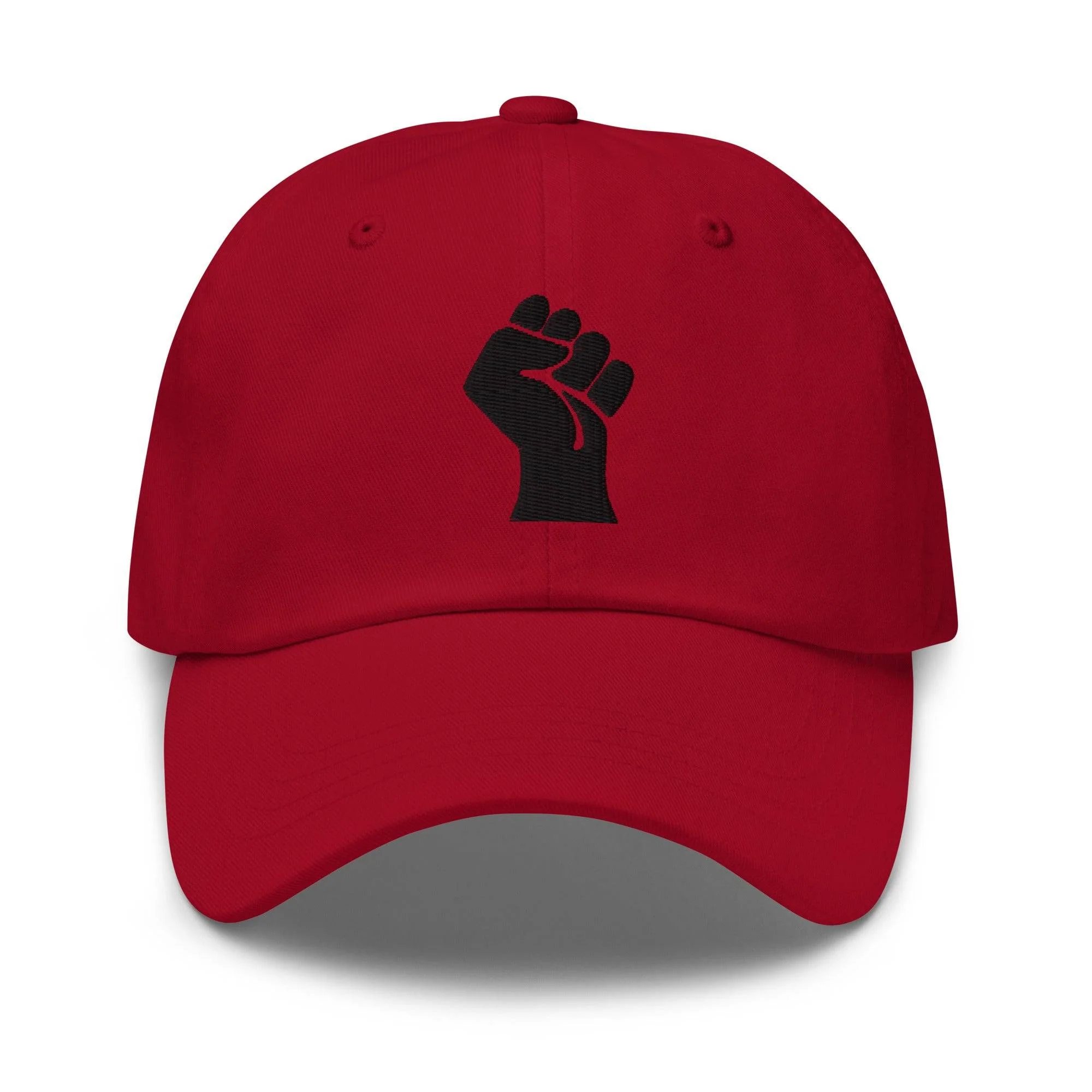 Black On Black Power Fist Embroidered Baseball Cap - Image 8