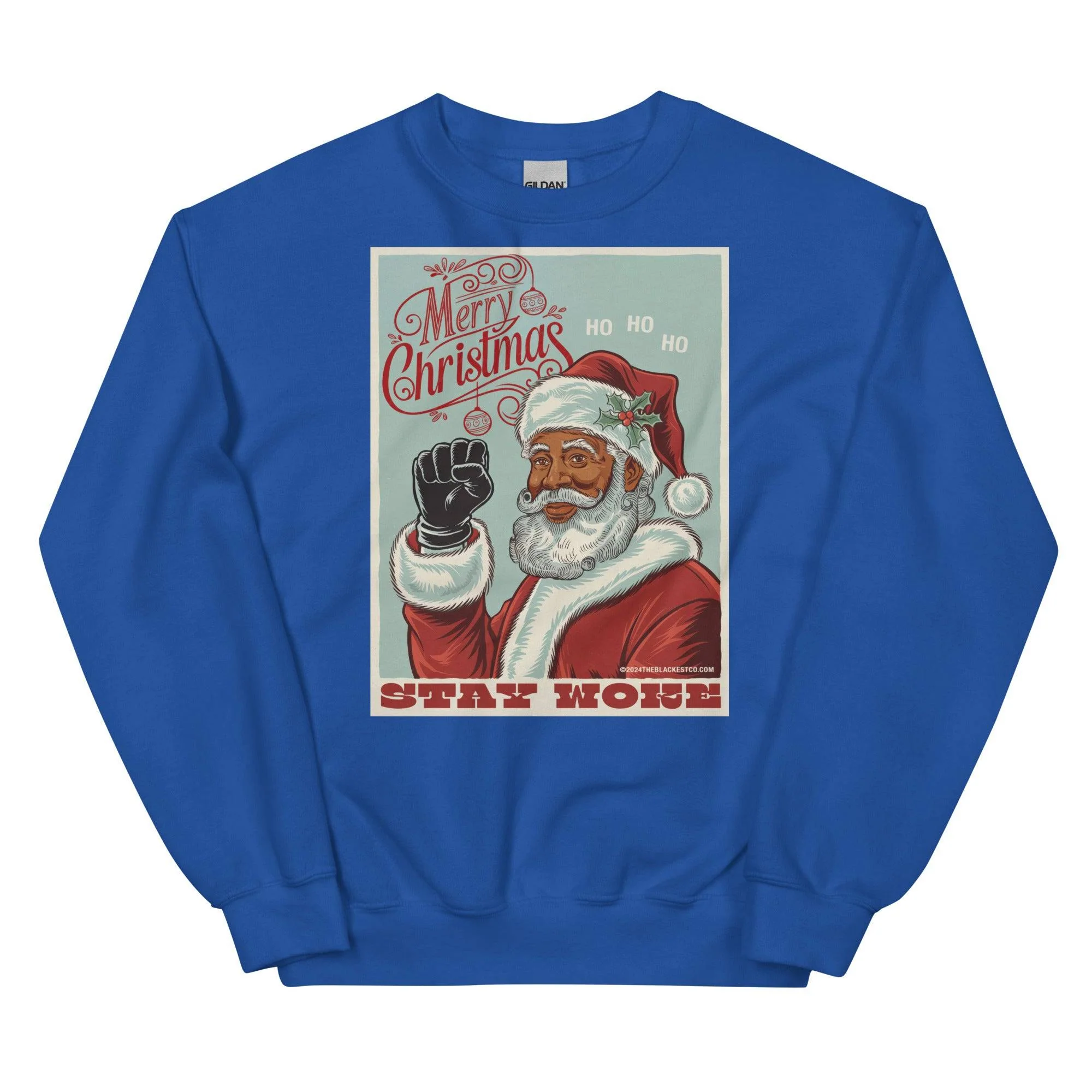 Black Santa Stay Woke Unisex Sweatshirt - Image 6