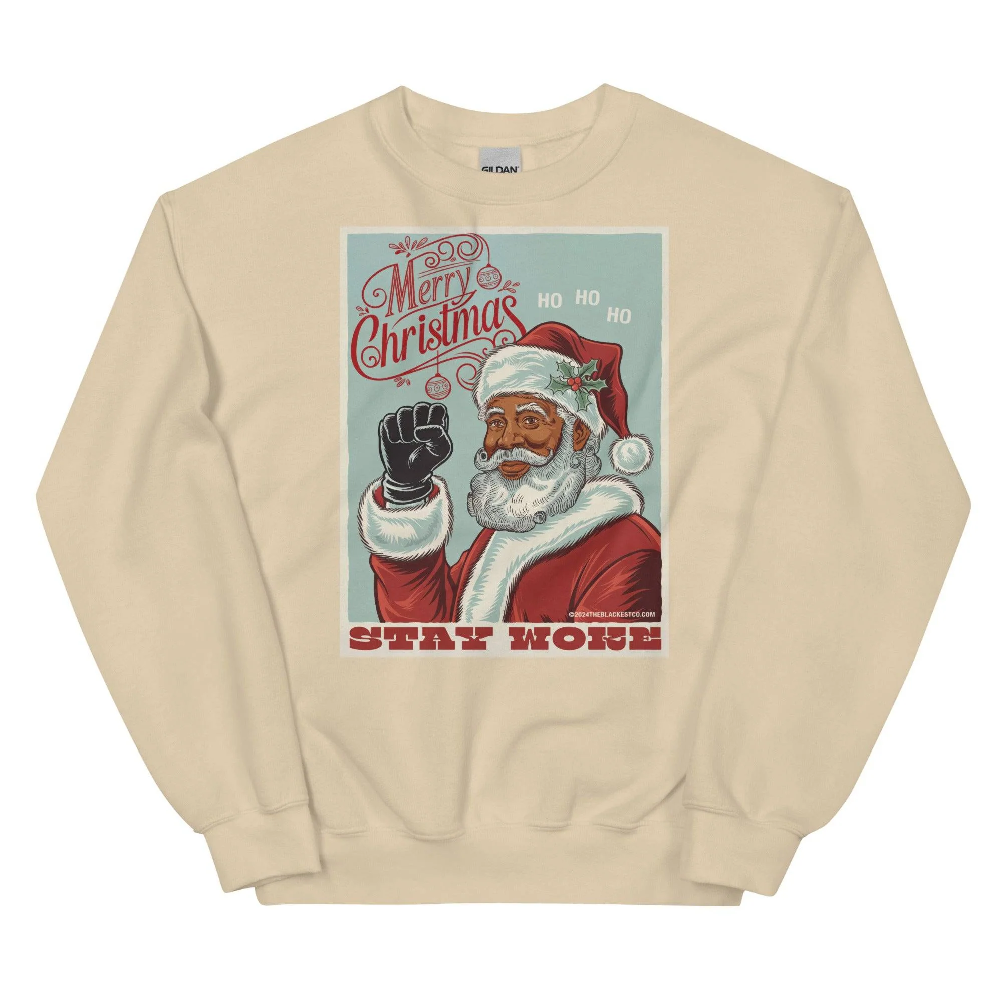 Black Santa Stay Woke Unisex Sweatshirt - Image 9