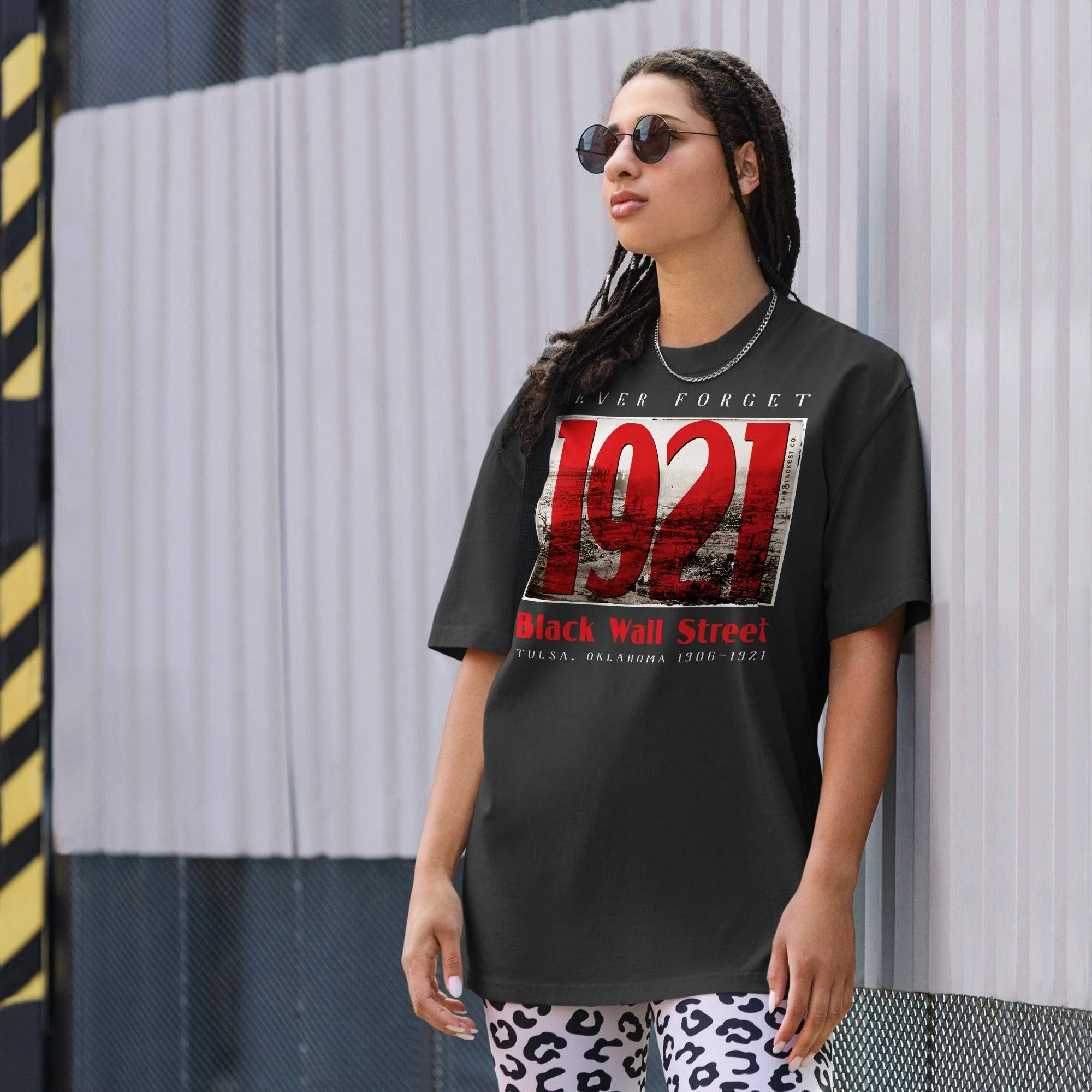 Black Wall Street 1921 Oversized Premium T Shirt - Image 3