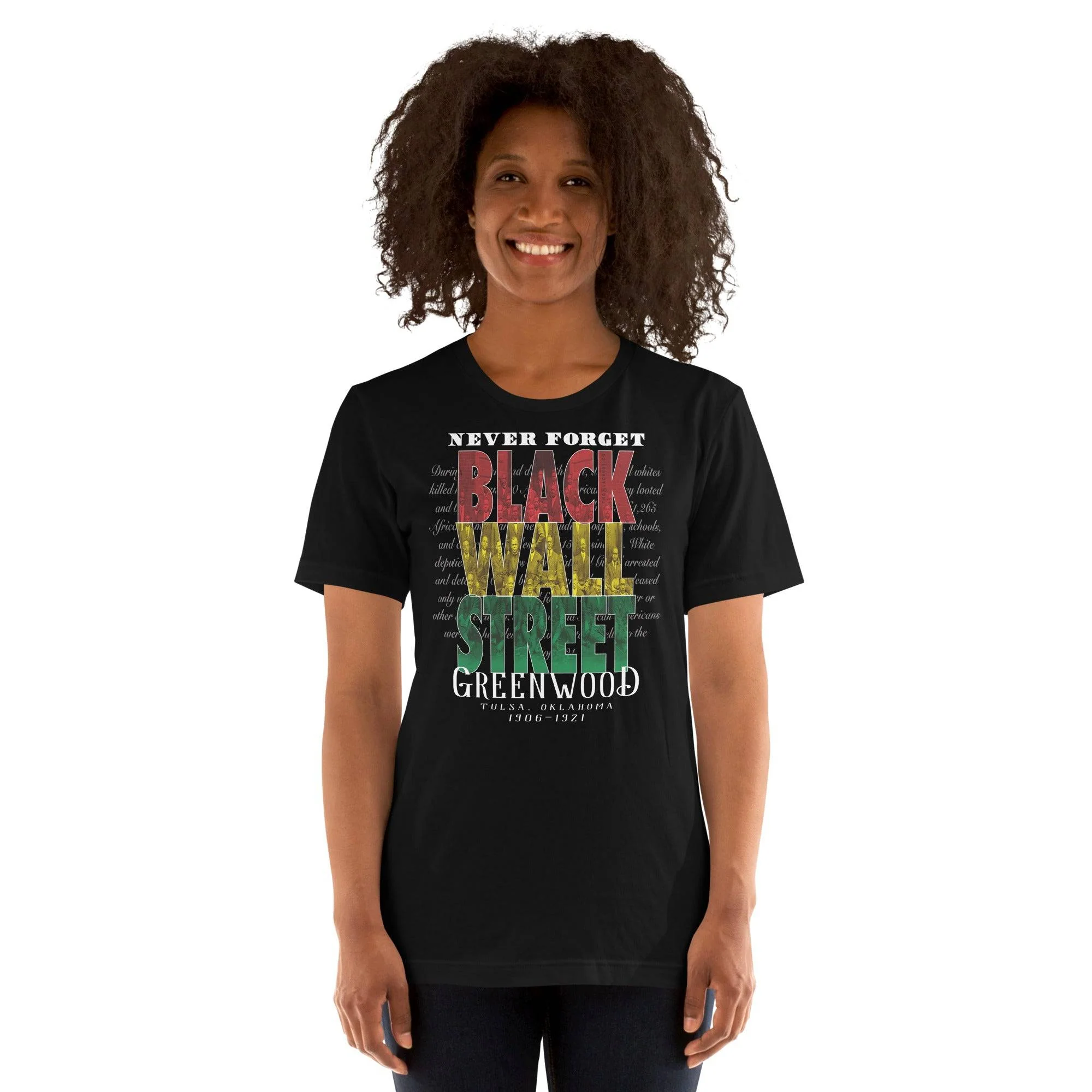 Black Wall Street Greenwood Tulsa Oklahoma Unisex T-Shirt - Image 3