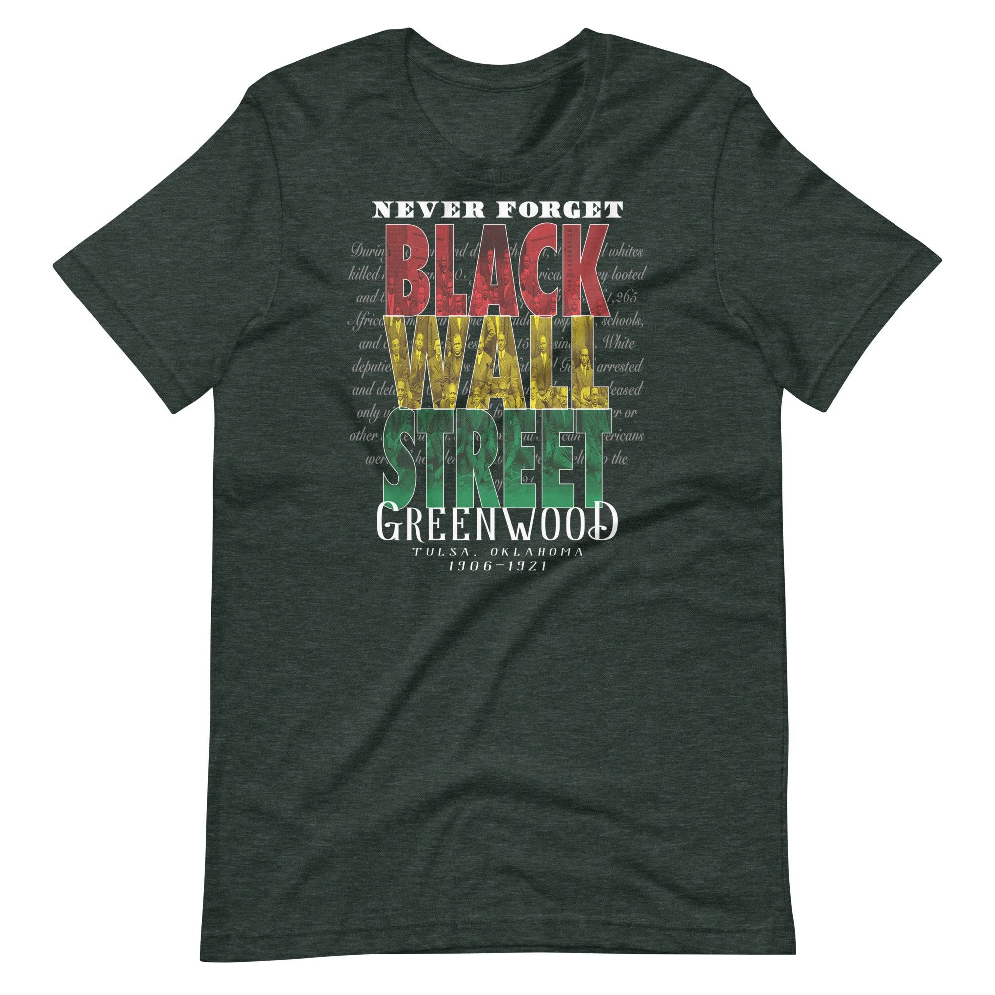Black Wall Street Greenwood Tulsa Oklahoma Unisex T-Shirt - Image 6