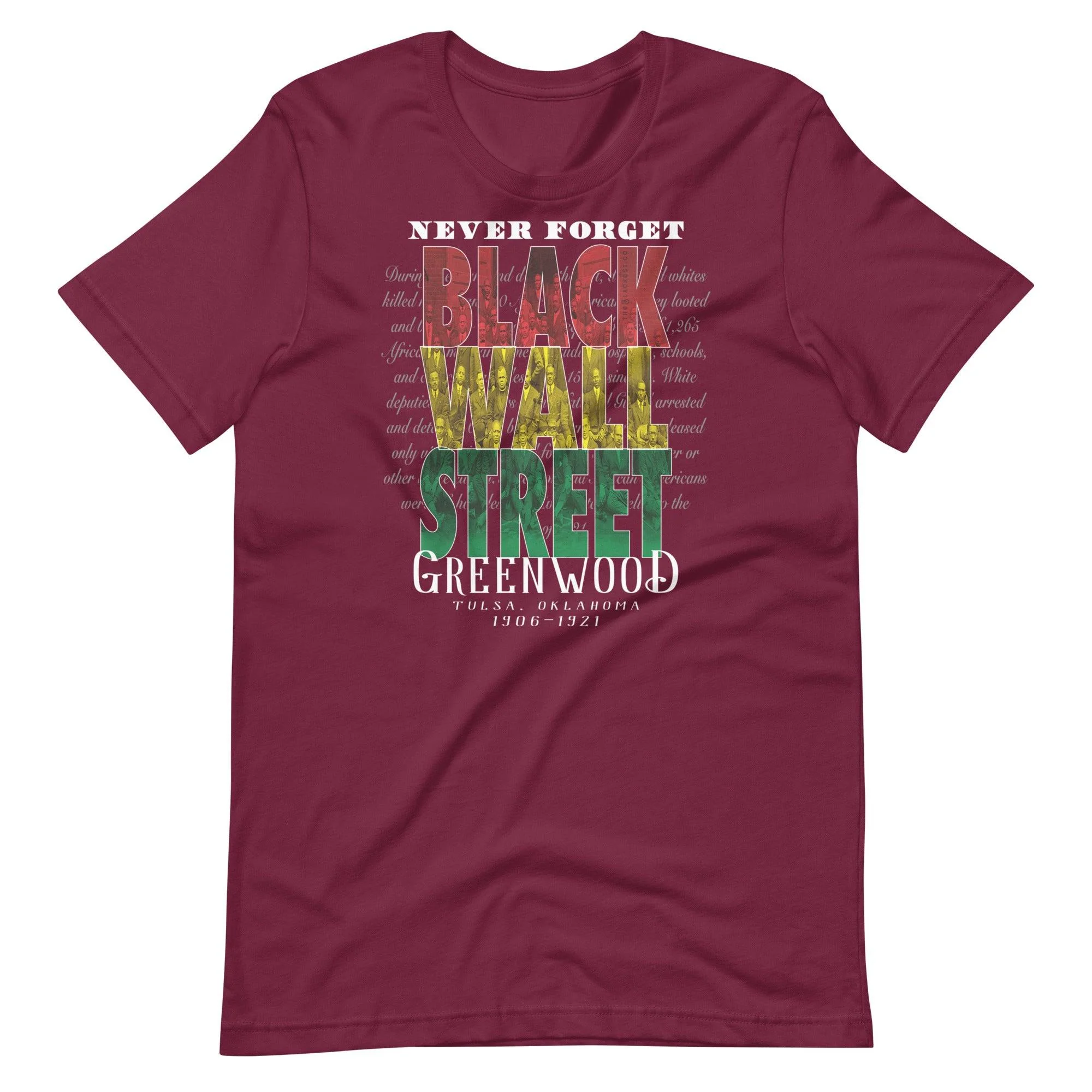 Black Wall Street Greenwood Tulsa Oklahoma Unisex T-Shirt - Image 7