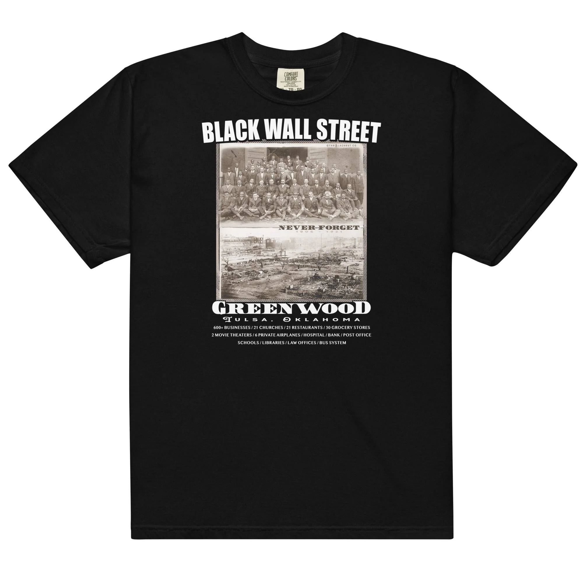 Black Wall Street Mens Premium Heavyweight T-Shirt - Image 5
