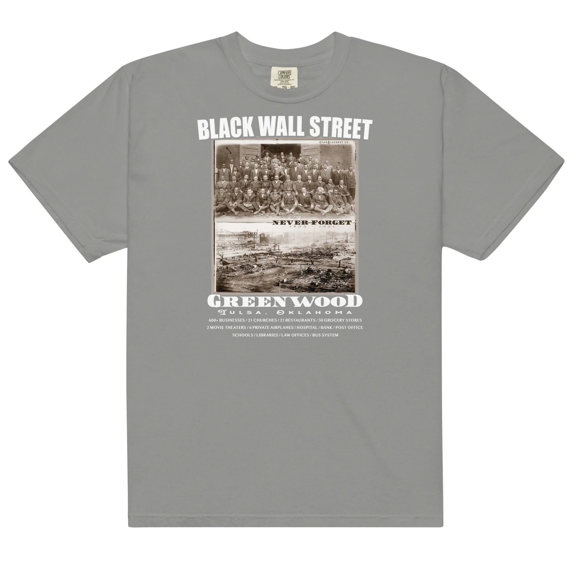 Black Wall Street Mens Premium Heavyweight T-Shirt - Image 6