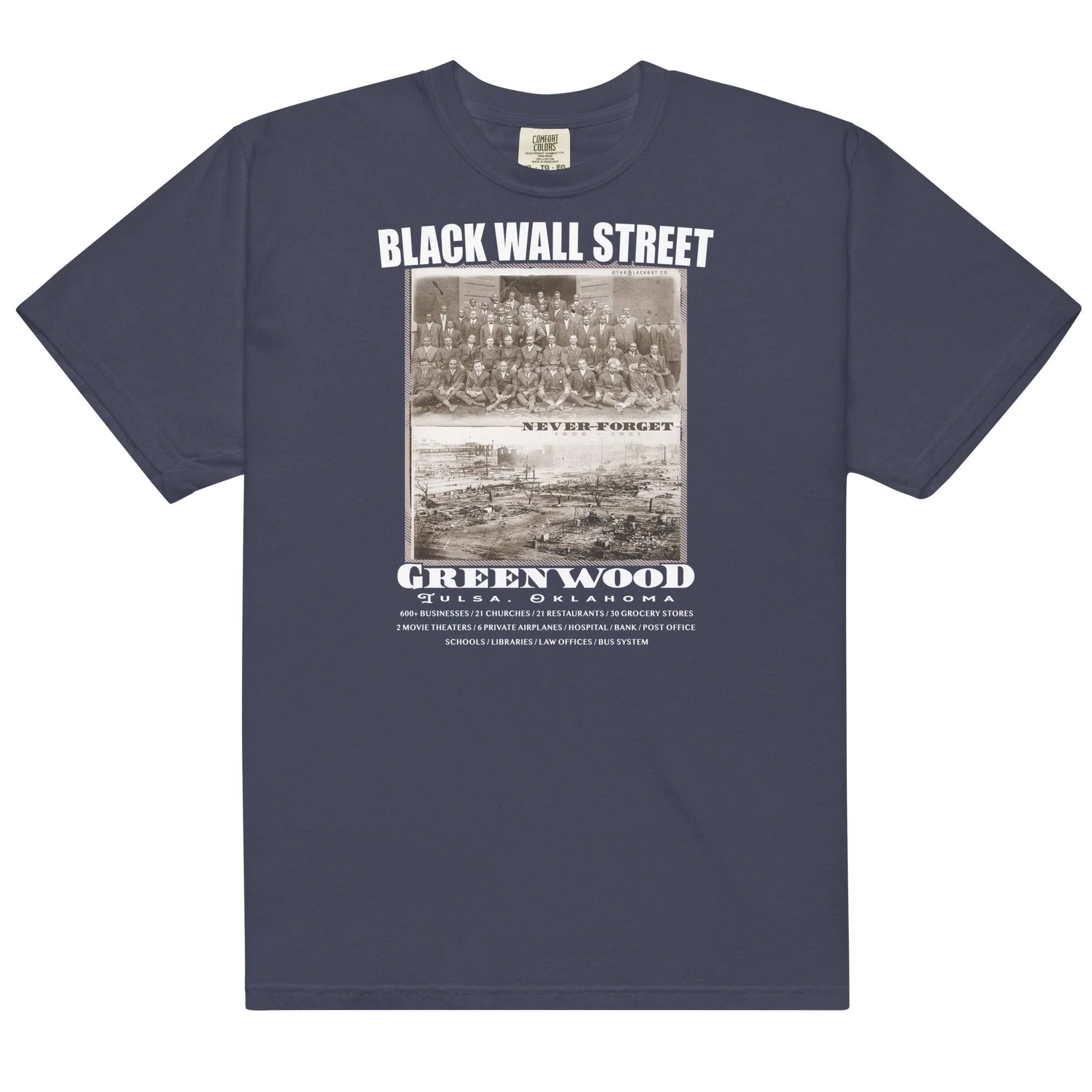 Black Wall Street Mens Premium Heavyweight T-Shirt - Image 7