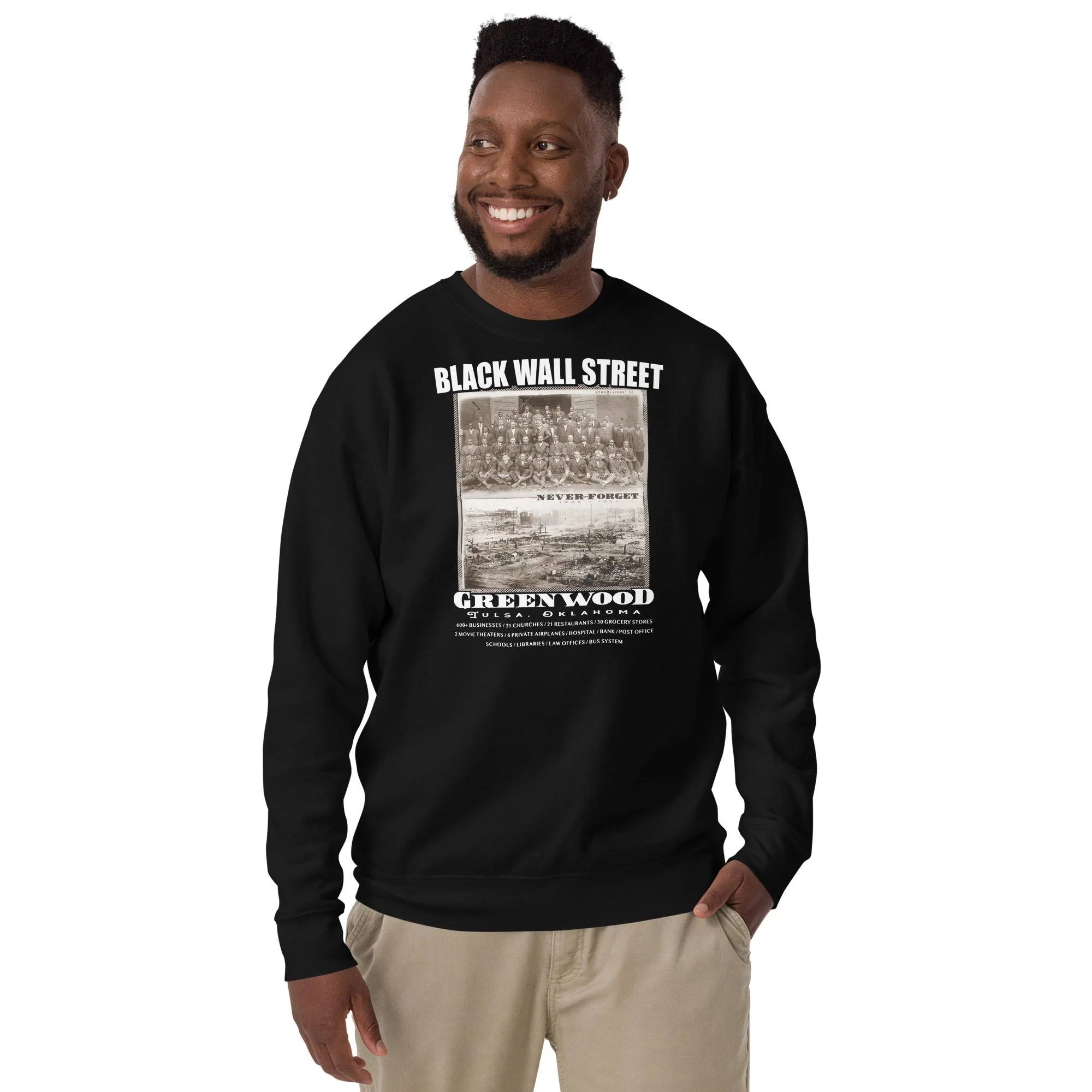 Black Wall Street Before And After Premium Sweatshirt - Image 4