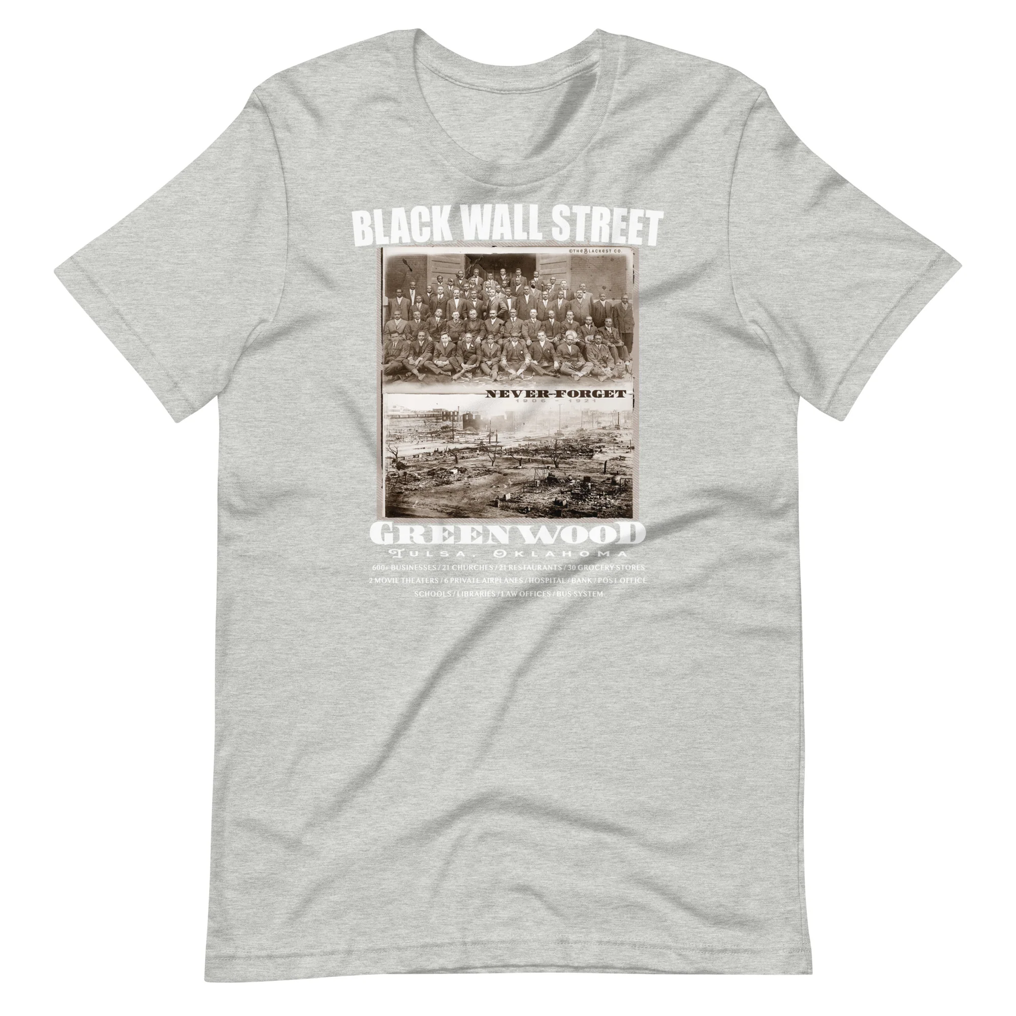 Black Wall Street Vintage History Before And After Photos T Shirt - Image 10