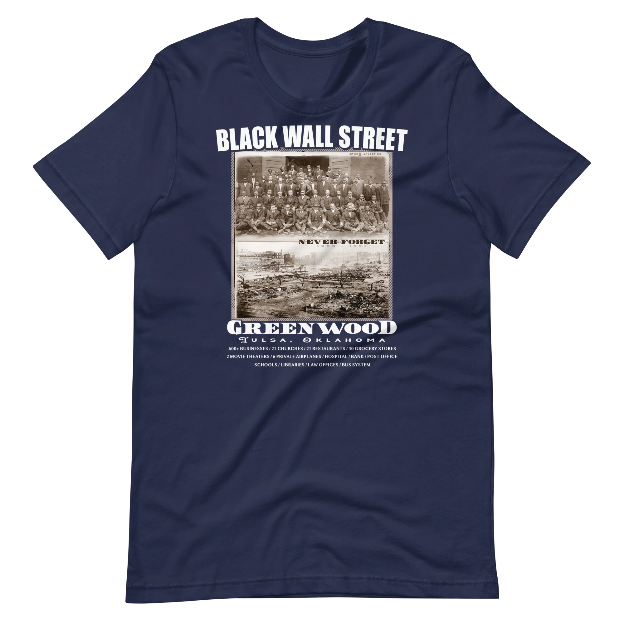 Black Wall Street Vintage History Before And After Photos T Shirt - Image 4