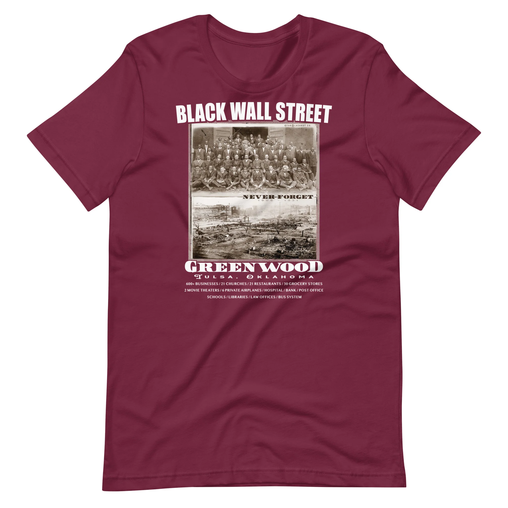 Black Wall Street Vintage History Before And After Photos T Shirt - Image 5