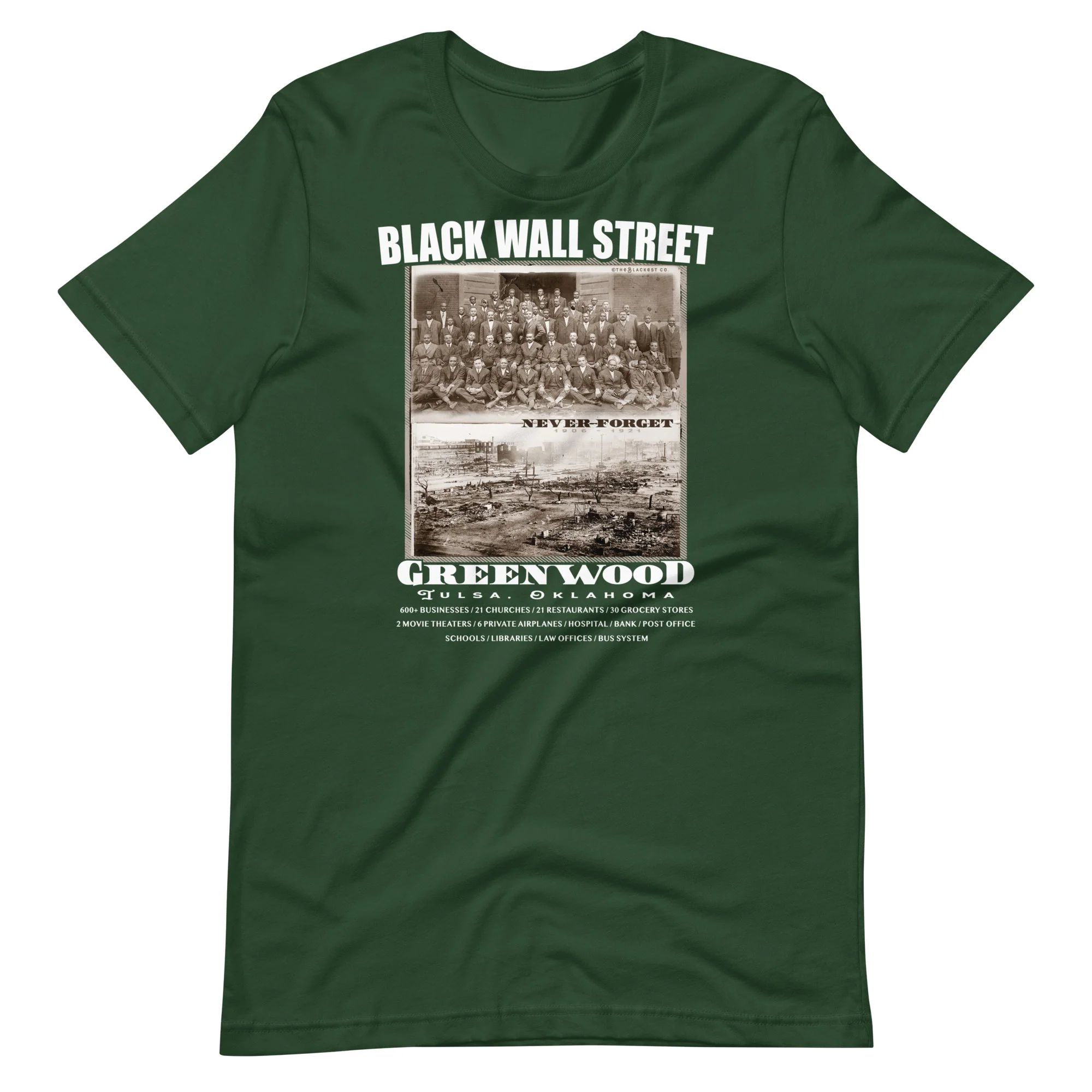 Black Wall Street Vintage History Before And After Photos T Shirt - Image 6