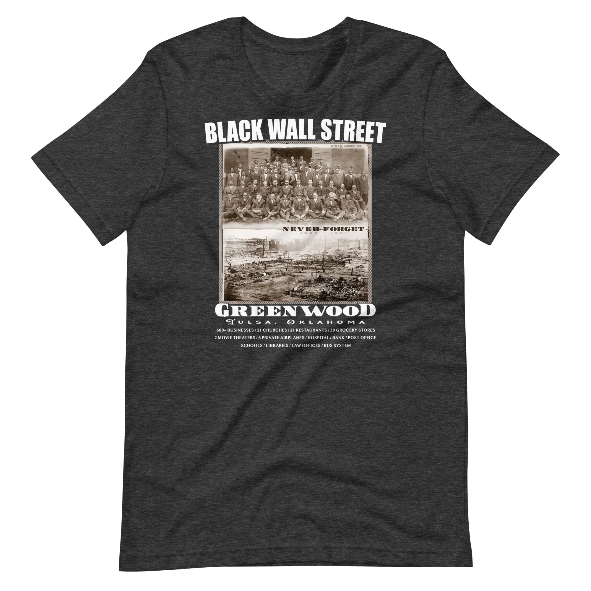 Black Wall Street Vintage History Before And After Photos T Shirt - Image 7