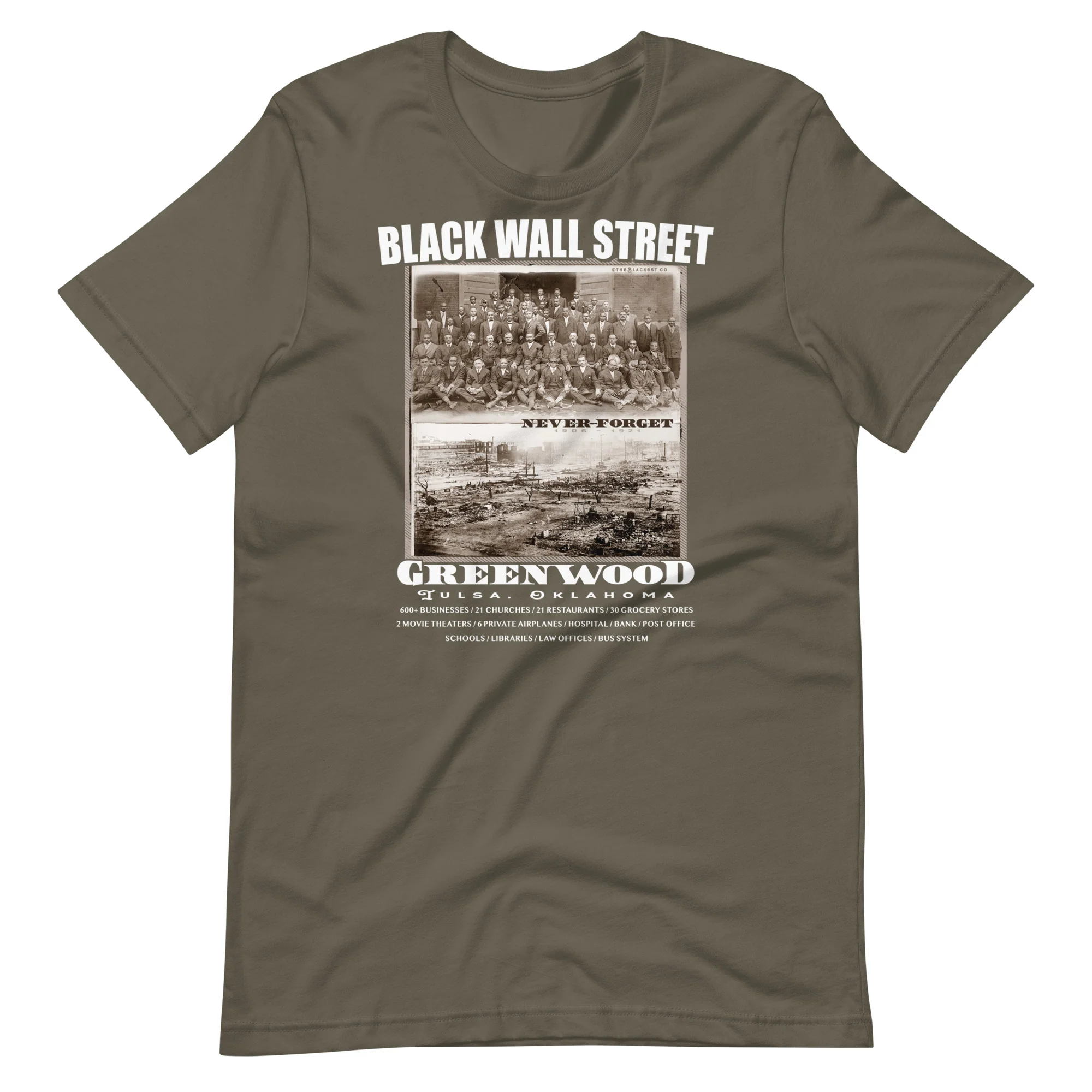Black Wall Street Vintage History Before And After Photos T Shirt - Image 8