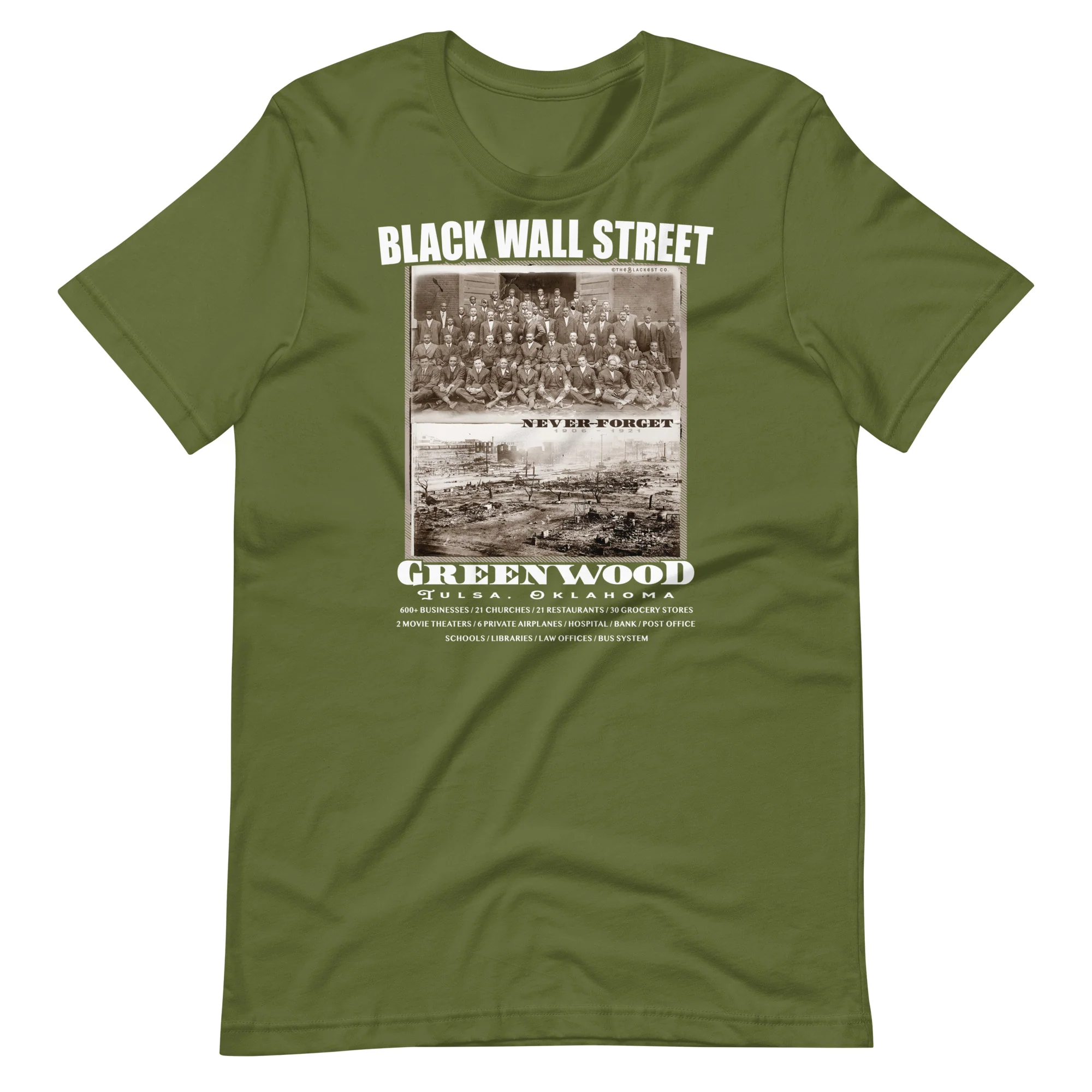 Black Wall Street Vintage History Before And After Photos T Shirt - Image 9