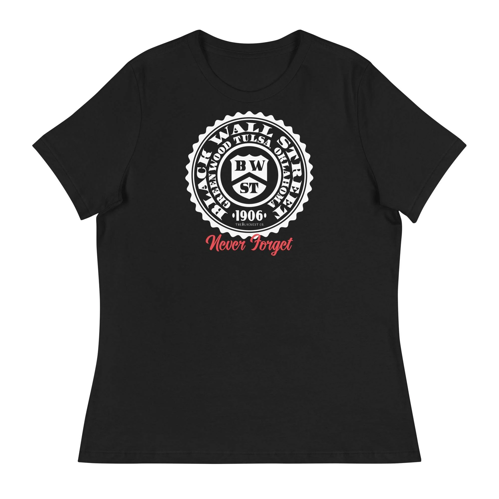 Black Wall Street Seal Womens Relaxed T-Shirt - Image 8