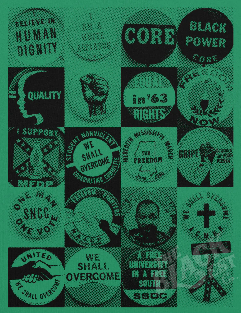 Civil Rights Button Collection Unisex T-Shirt - Image 11