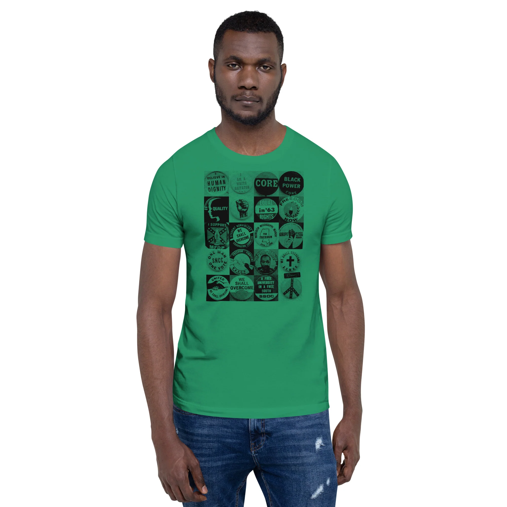 Civil Rights Button Collection Unisex T-Shirt - Image 3