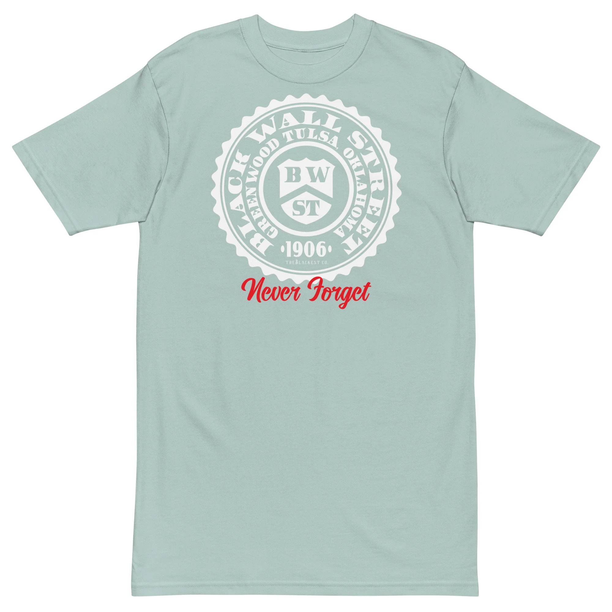 Black Wall Street Seal Mens Premium Heavyweight T-Shirt - Image 6