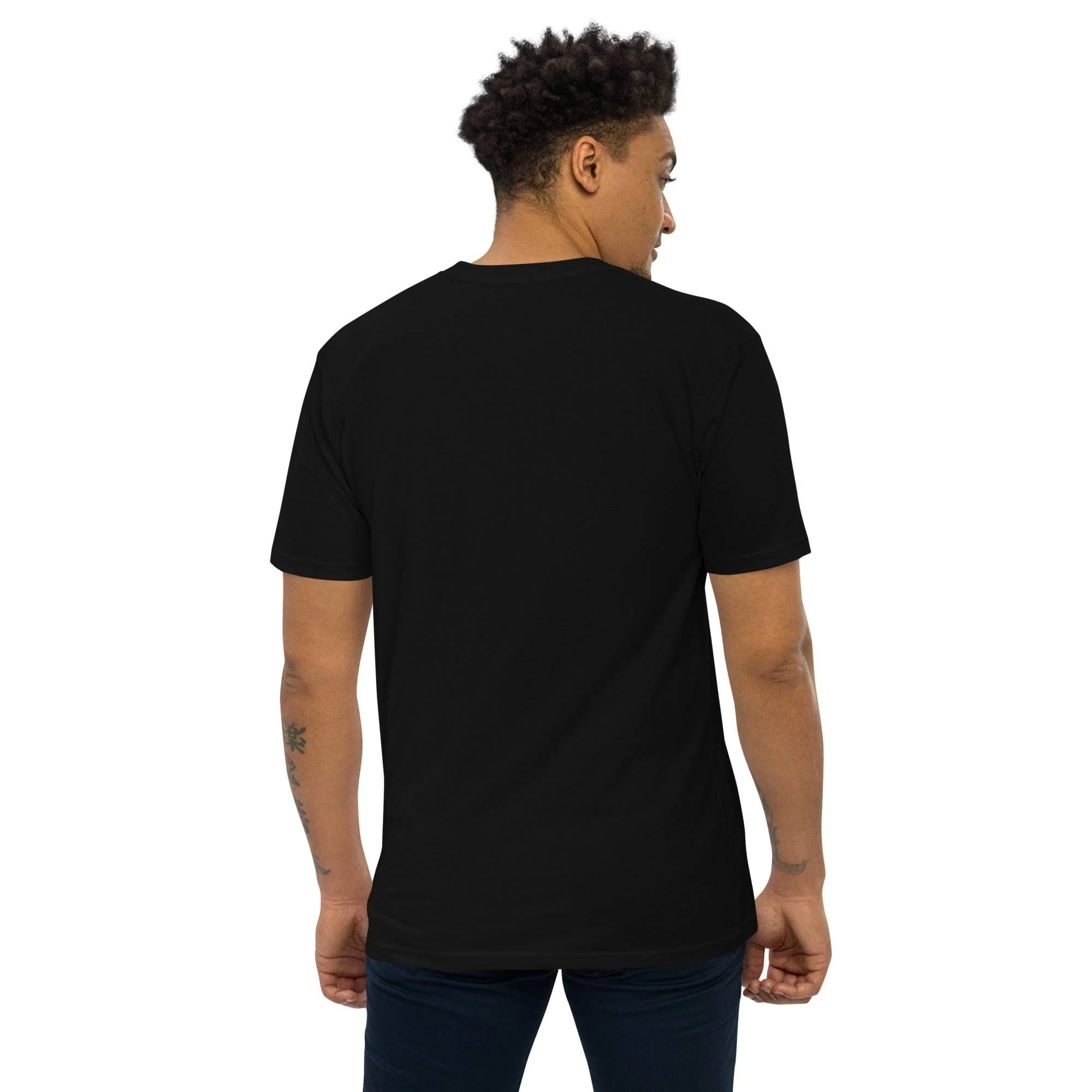 Black Wall Street Seal Mens Premium Heavyweight T-Shirt - Image 9