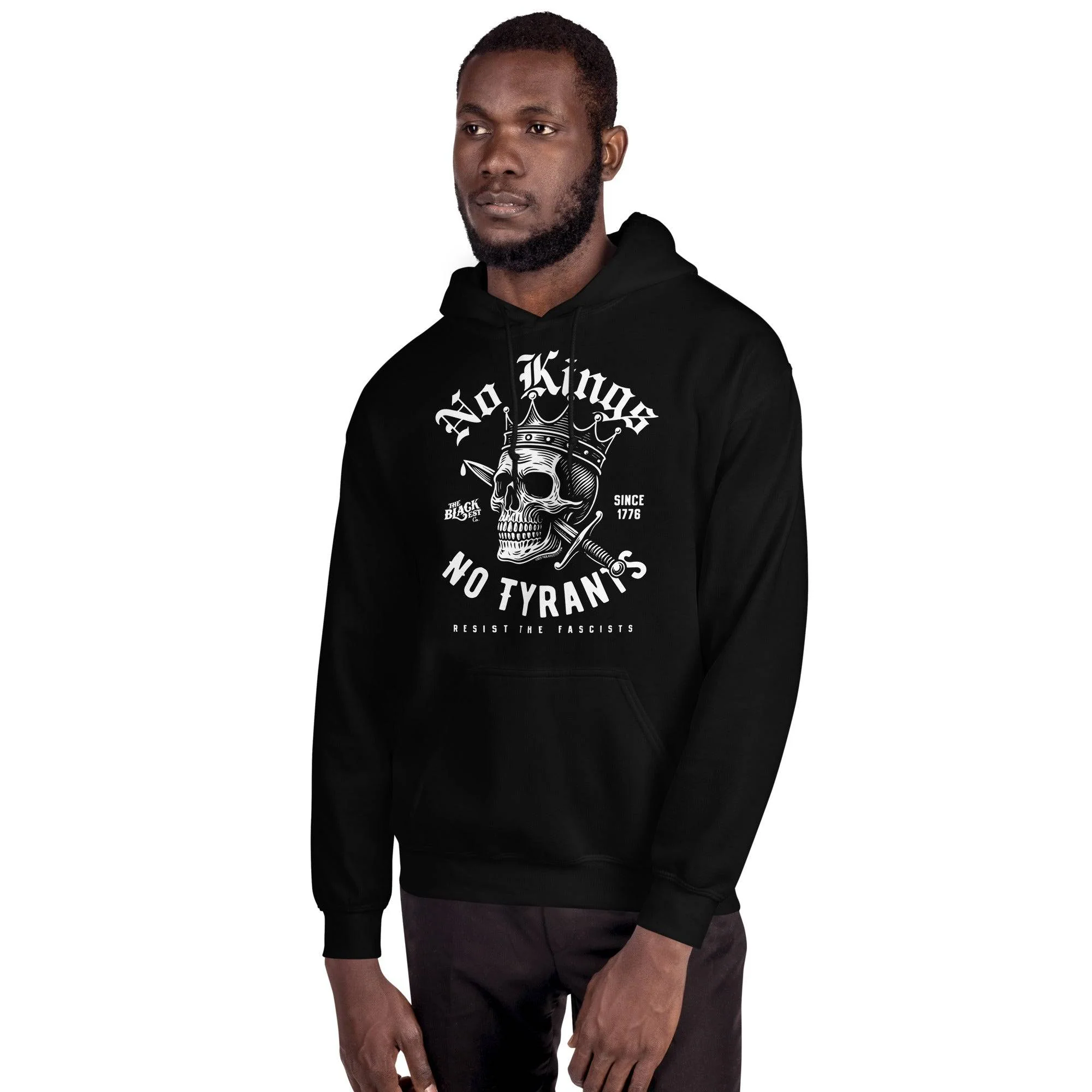 No Kings No Tyrants Skull Protest Hoodie by TheBlackest Co. - Image 4