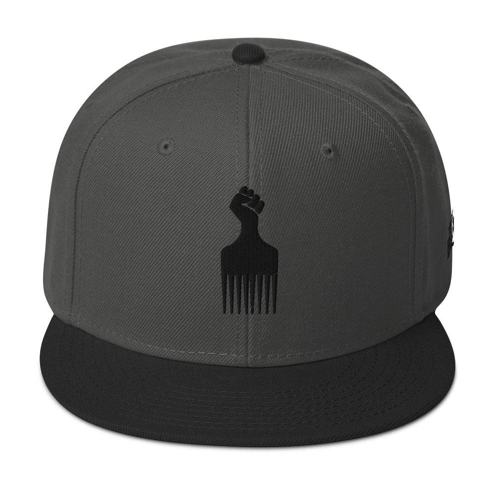 Black Power Fist Pick Snapback Hat - Image 10