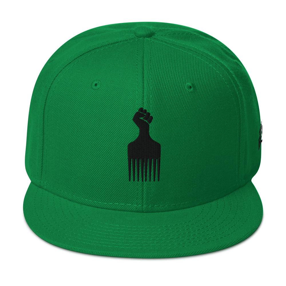 Black Power Fist Pick Snapback Hat - Image 12