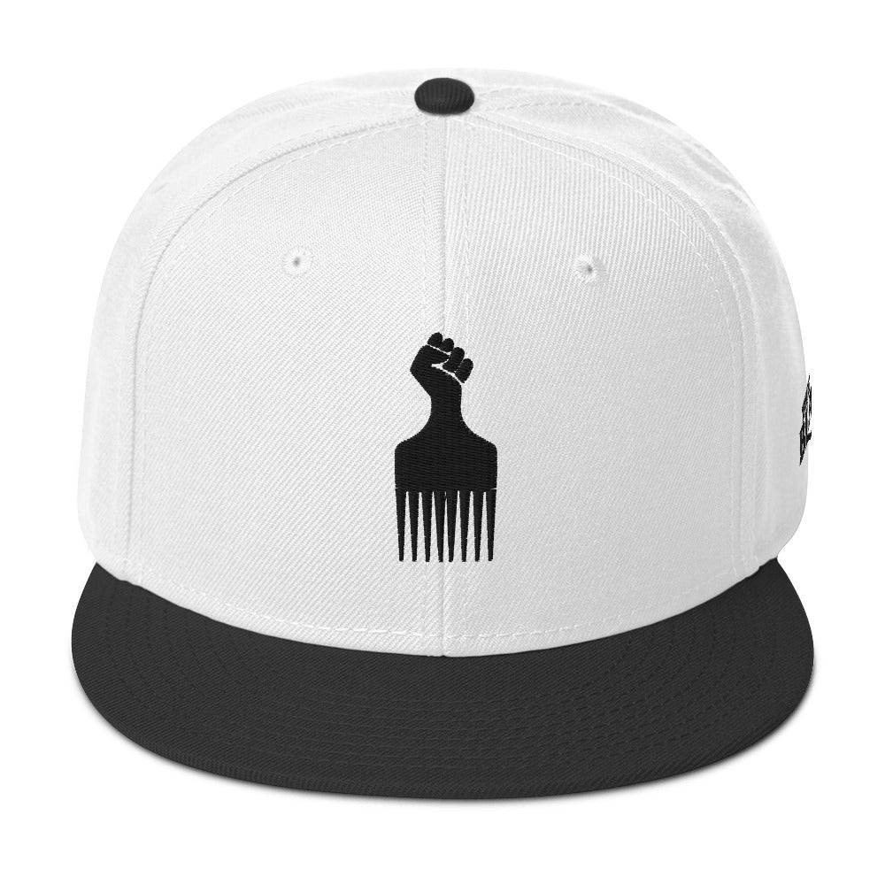 Black Power Fist Pick Snapback Hat - Image 14