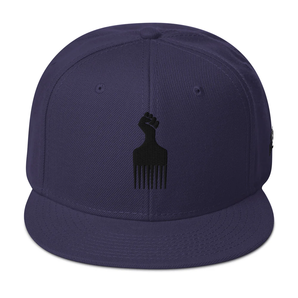 Black Power Fist Pick Snapback Hat - Image 16
