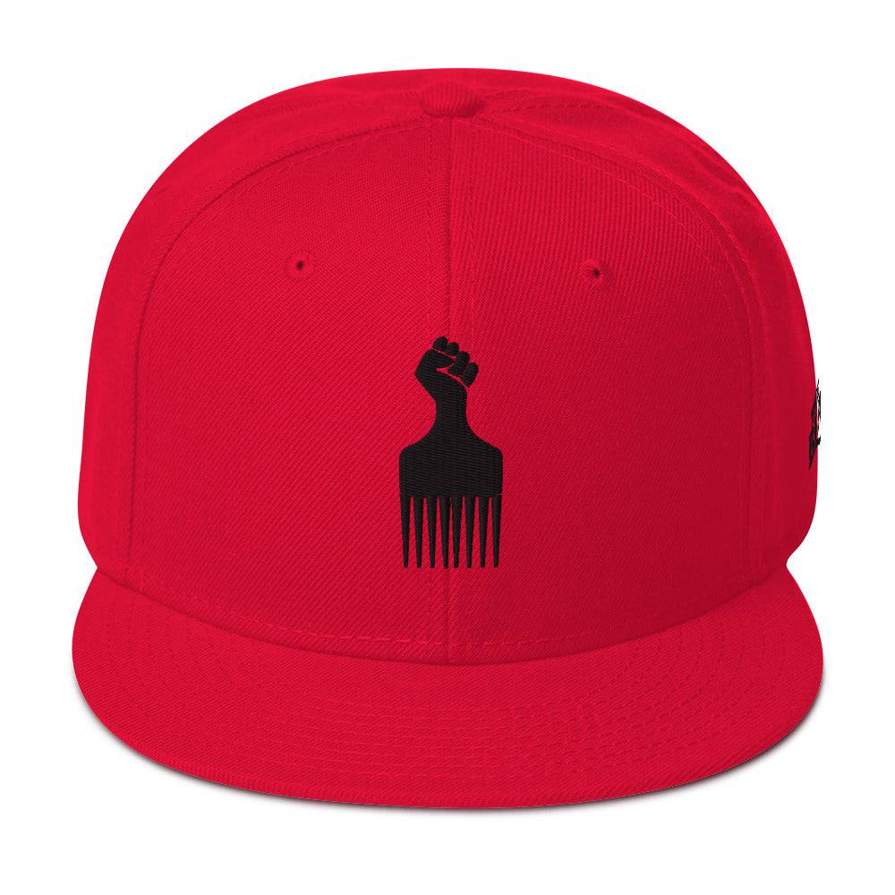 Black Power Fist Pick Snapback Hat - Image 3