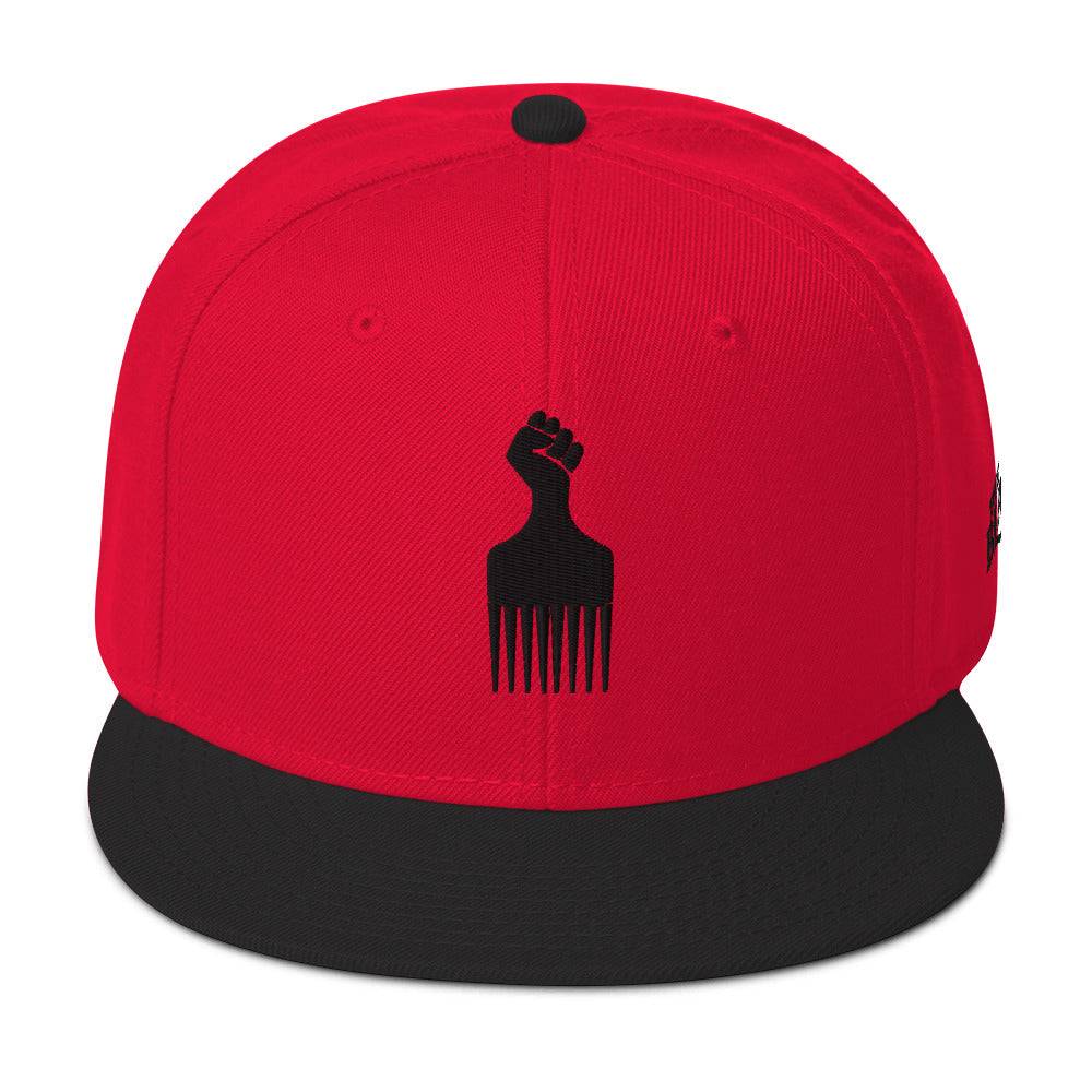 Black Power Fist Pick Snapback Hat - Image 7